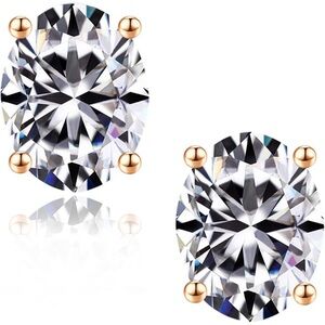 18k Diamond Moissanite 4 Carat Solitaire Earrings